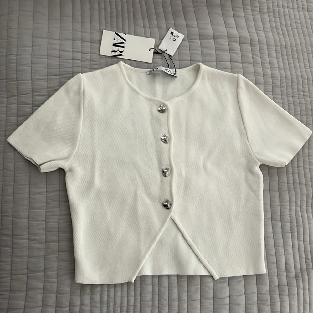 Zara Basic Knit Crop Top - Picture 7 of 8